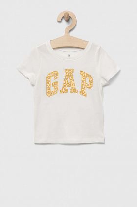 GAP tricou de bumbac pentru copii culoarea alb