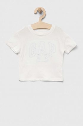 GAP tricou de bumbac pentru copii culoarea alb