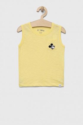 GAP tricou de bumbac pentru copii x Disney culoarea galben, cu imprimeu