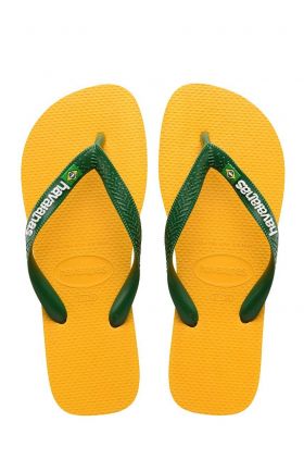 Havaianas slapi copii BRASIL LOGO culoarea galben