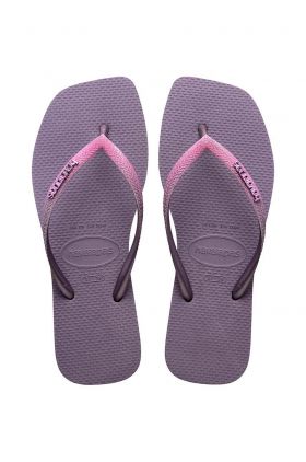 Havaianas slapi SQUARE GLITTER femei, culoarea violet, cu toc plat, 4148102.1780