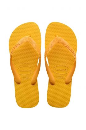 Havaianas slapi TOP femei, culoarea galben, cu toc plat, 4000029.1740