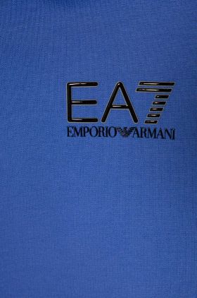 EA7 Emporio Armani hanorac de bumbac pentru copii cu glugă, cu imprimeu