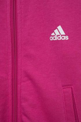 adidas bluza copii culoarea roz, cu glugă, cu imprimeu