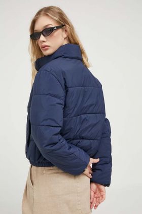 Tommy Jeans geaca femei, culoarea albastru marin, de iarna, oversize