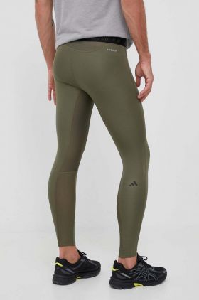 adidas Performance leggins de antrenament Techfit culoarea verde, neted