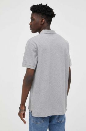 Levi's polo de bumbac culoarea gri, melanj