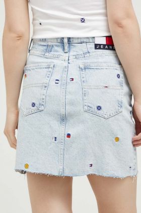 Tommy Jeans fusta jeans mini, drept