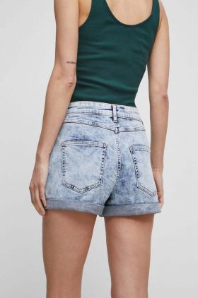 Medicine pantaloni scurti jeans femei, neted, high waist