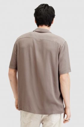 AllSaints camasa barbati, culoarea bej, regular