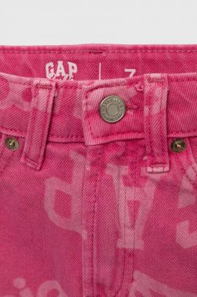 GAP fusta denim pentru copii culoarea roz, mini, drept