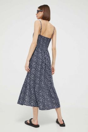 Hollister Co. rochie culoarea albastru marin, midi, evazati