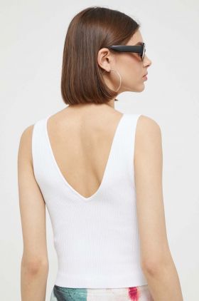 Abercrombie & Fitch top femei, culoarea alb