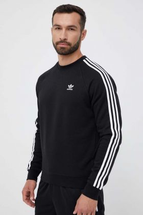 adidas Originals bluza barbati, culoarea negru, cu imprimeu