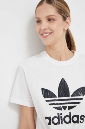 adidas Originals tricou din bumbac culoarea bej