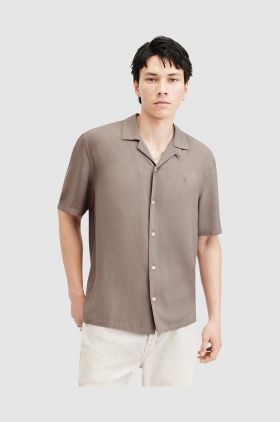 AllSaints camasa barbati, culoarea bej, regular
