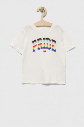 GAP tricou de bumbac pentru copii culoarea alb, cu imprimeu