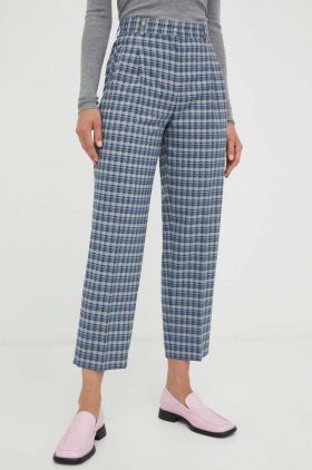 PS Paul Smith pantaloni de lana culoarea gri, fason tigareta, high waist