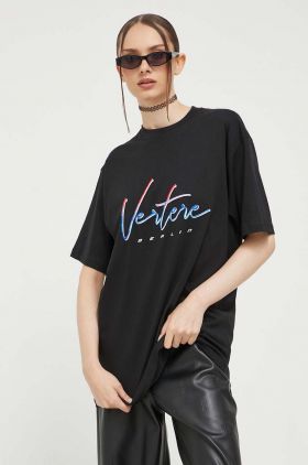 Vertere Berlin tricou din bumbac culoarea negru, cu imprimeu