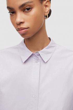 AllSaints camasa din bumbac Sasha femei, culoarea violet, cu guler clasic, relaxed