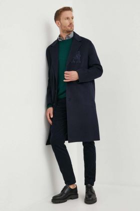 Gant camasa din bumbac barbati, culoarea negru, cu guler button-down, regular