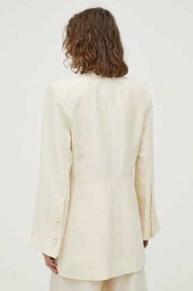 By Malene Birger blazer din amestec de in Porter culoarea bej, un singur rand de nasturi, neted