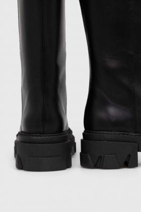 Alohas ghete de piele Katiuska femei, culoarea negru, cu platforma, S00053.253