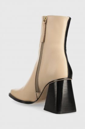 Alohas cizme de piele South femei, culoarea negru, cu toc drept, S00013.133