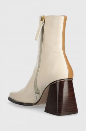 Alohas cizme de piele South femei, culoarea maro, cu toc drept, S00013.893