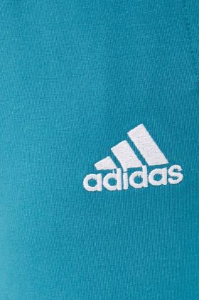 adidas pantaloni de trening culoarea turcoaz, cu imprimeu