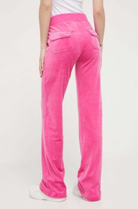 Juicy Couture pantaloni de trening Del Ray culoarea roz, neted