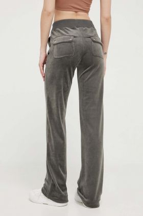 Juicy Couture pantaloni de trening Del Ray culoarea gri, neted