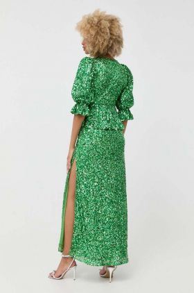 Notes du Nord rochie culoarea verde, maxi, drept