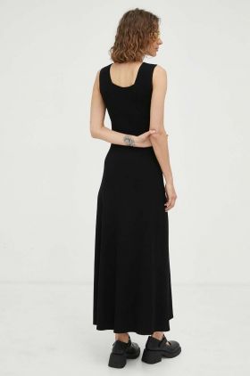 By Malene Birger rochie Lilo culoarea negru, maxi, evazati