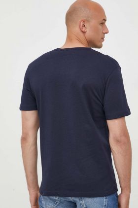 Gant tricou din bumbac culoarea albastru marin, neted