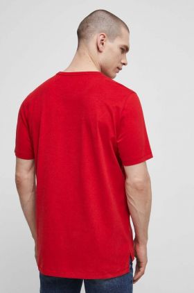 Medicine tricou din bumbac culoarea rosu, neted