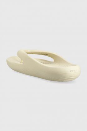 Crocs șlapi Mellow Flip femei, culoarea bej, cu toc plat 11033