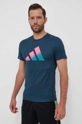 adidas Performance tricou de alergare Run Icons culoarea turcoaz, cu imprimeu