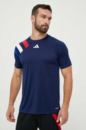 adidas Performance tricou de antrenament Fortore 23 culoarea albastru marin, modelator