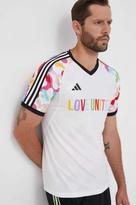 adidas Performance tricou de antrenament Pride Tiro culoarea alb, modelator