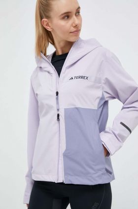 adidas TERREX geaca de ploaie Multi RAIN.RDY femei, culoarea violet