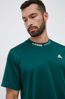 adidas tricou din bumbac culoarea verde, cu imprimeu