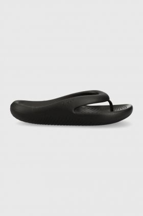 Crocs șlapi Mellow Slide femei, culoarea negru, cu toc plat 208437