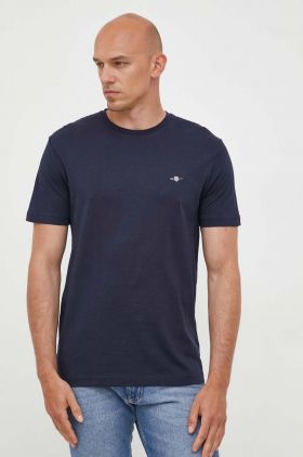 Gant tricou din bumbac culoarea albastru marin, neted