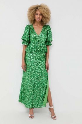 Notes du Nord rochie culoarea verde, maxi, drept