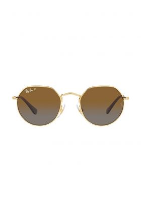 Ray-Ban ochelari de soare copii Junior Jack culoarea maro, 0RJ9565S-Polarized