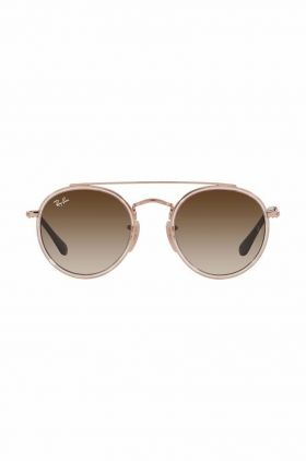 Ray-Ban ochelari de soare copii Round Double Bridge culoarea maro, 0RJ9647S