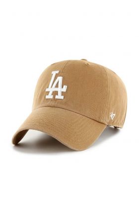 47brand șapcă de baseball din bumbac MLB Los Angeles Dodgers culoarea bej, cu imprimeu  B-NLRGW12GWS-QL