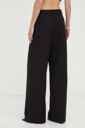 Gestuz pantaloni femei, culoarea negru, drept, high waist 10905912