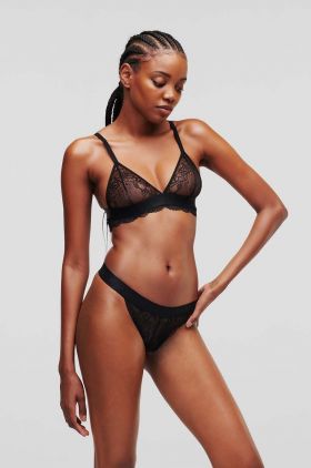 Karl Lagerfeld sutien culoarea negru, dantela, neted